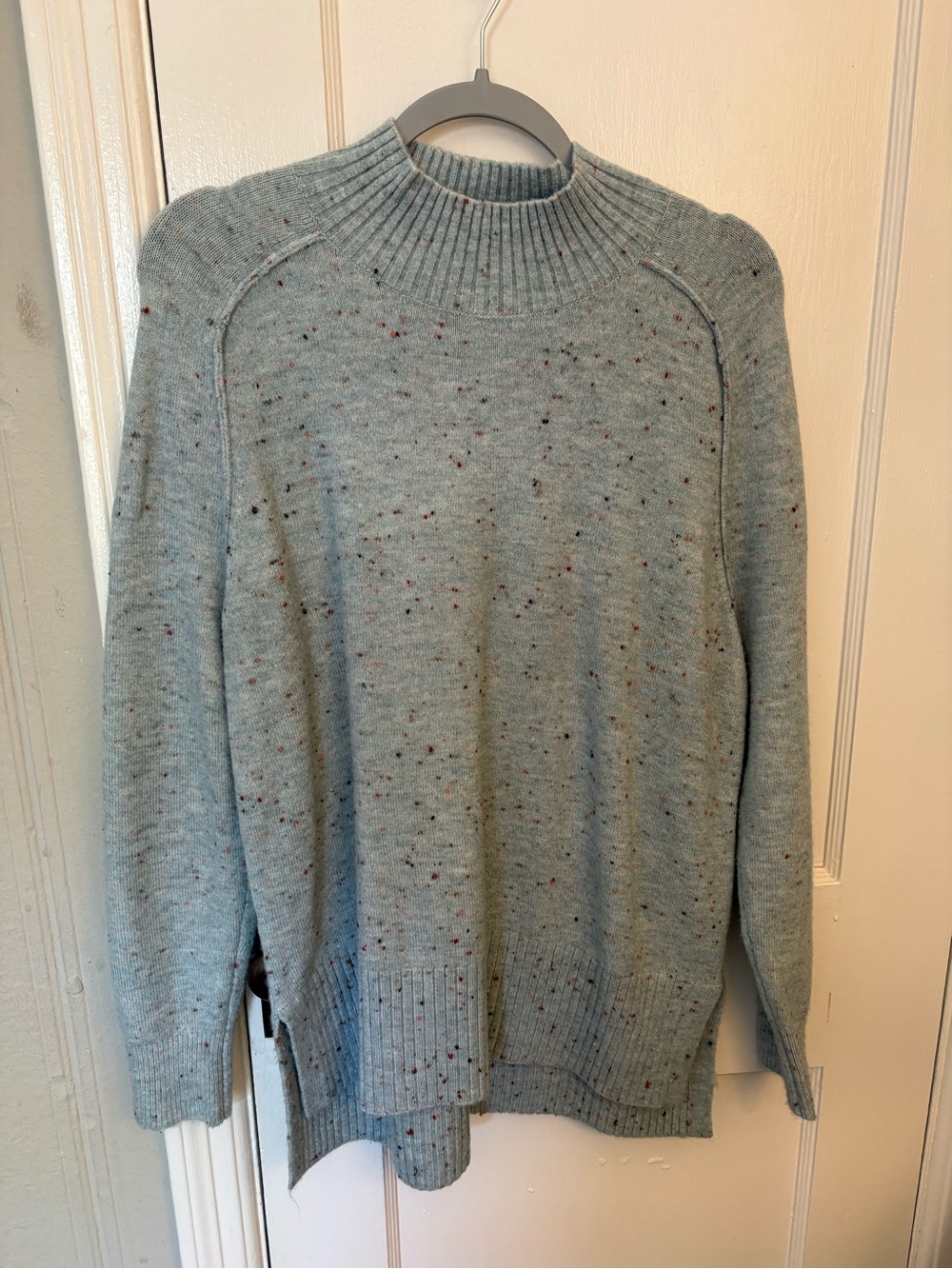 LOFT Speckled Sky Blue Turtleneck Sweater